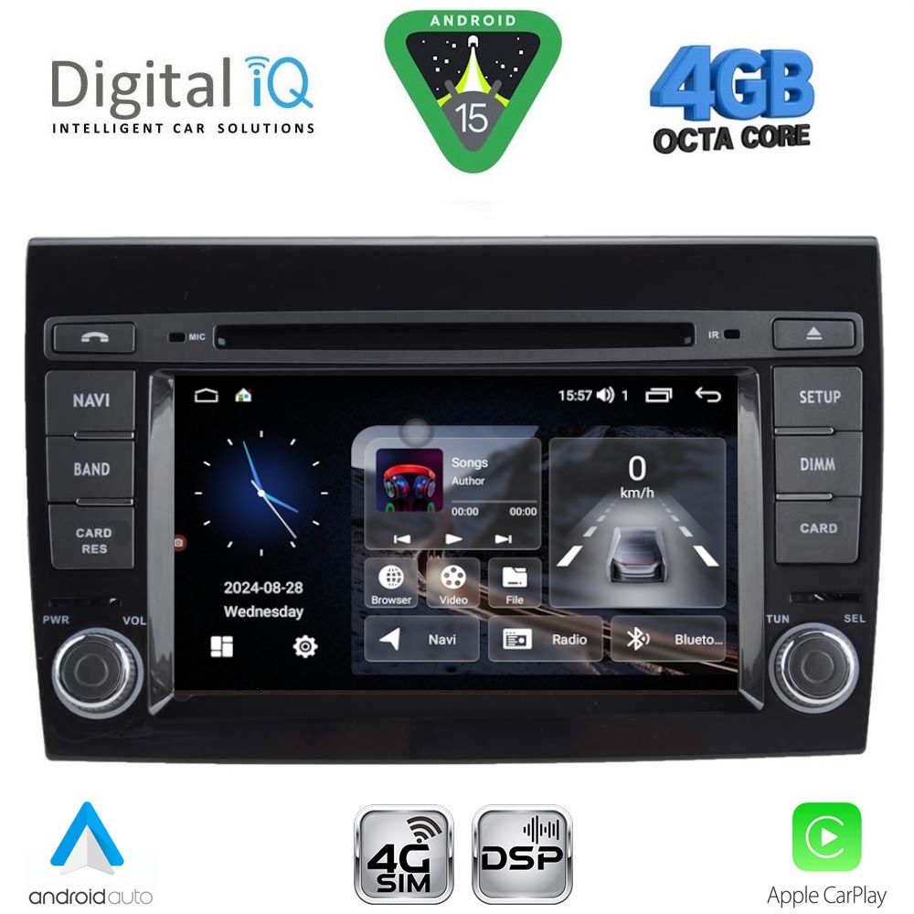 Βλησαρούλης Car Center - DIGITAL IQ MSG 497_CPA (7” DECK) MULTIMEDIA SYSTEM for FIAT BRAVO mod. 2007-2019