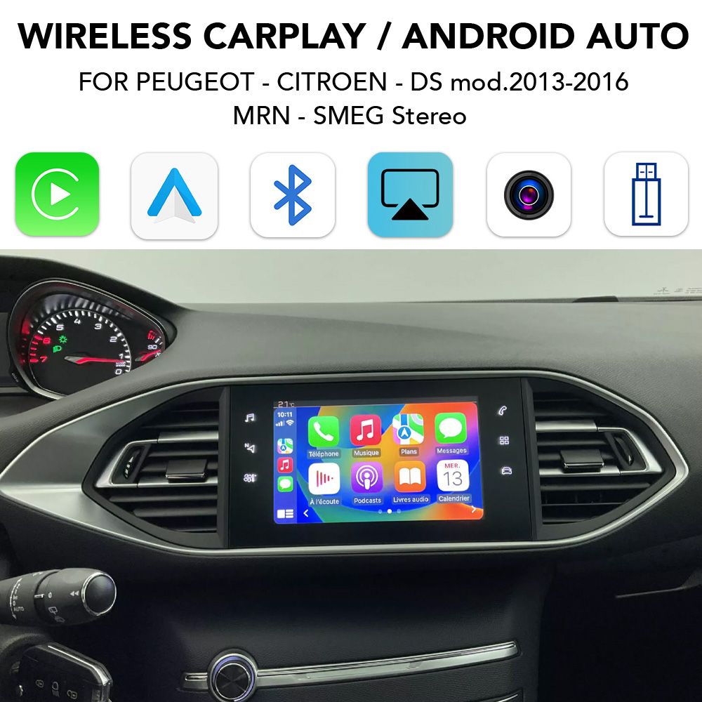 Βλησαρούλης Car Center - DIGITAL IQ PG 256 CPA (WIRELESS CARPLAY / ANDROID AUTO BOX with 2 CAMERA IN for  PEUGEOT - CITROEN - DS mod. 2013-2017)