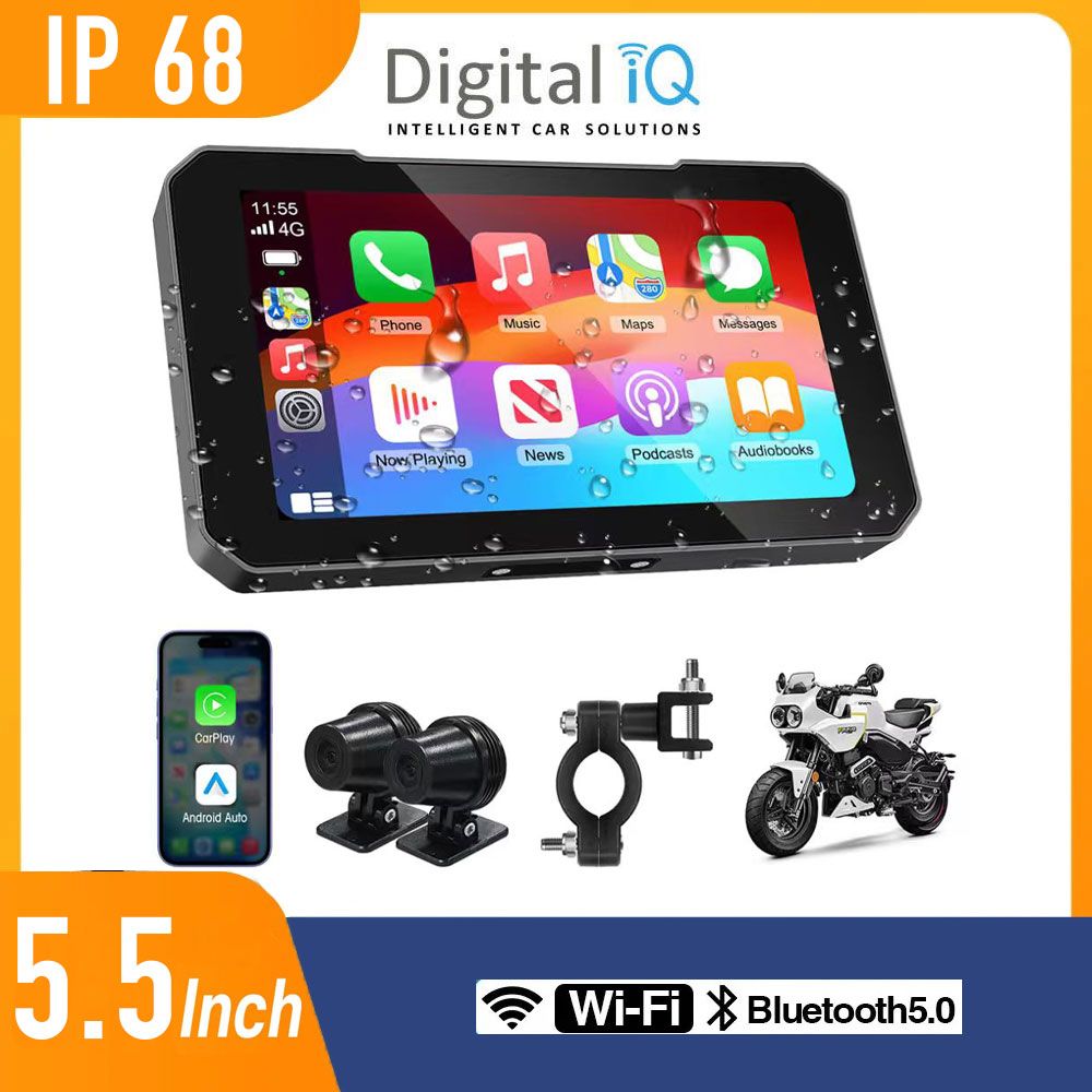 Βλησαρούλης Car Center - DIGITAL IQ PNA 5500_CPA (5.5inc) MOTORCYCLE CARPLAY-ANDROID AUTO (with TPMS - 2 DVR CAMERAS)