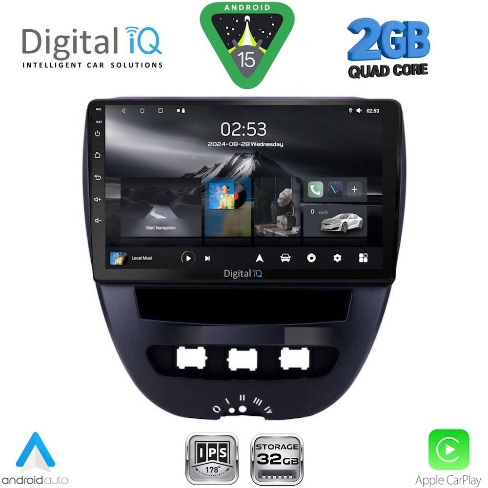 Βλησαρούλης Car Center - DIGITAL IQ RSD 1707_CPA (10inc) MULTIMEDIA TABLET for CITROEN C1-PEUGEOT 107-TOYOTA AYGO mod. 2005-2014
