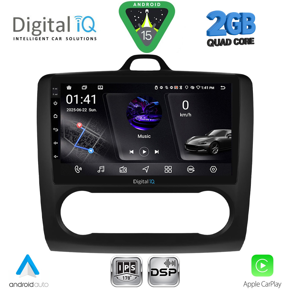 Βλησαρούλης Car Center - DIGITAL IQ RSF 4156BL_CPA CLIMA (9inc) MULTIMEDIA TABLET for FORD FOCUS mod. 2005-2012 (BLACK)