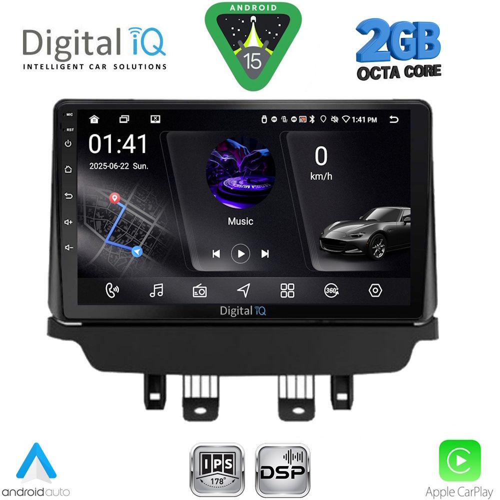 Βλησαρούλης Car Center - DIGITAL IQ RSF 4362_CPA (9inc) MULTIMEDIA TABLET for MAZDA 2 mod. 2014-2023
