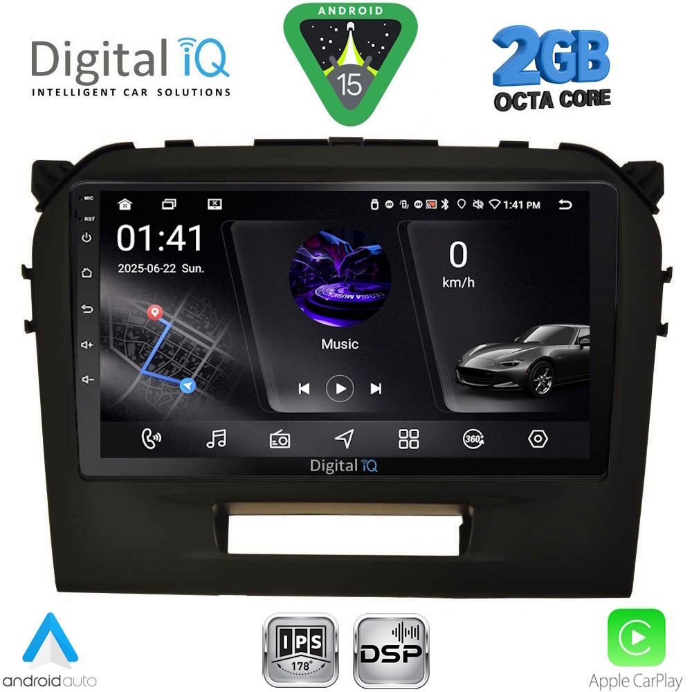 Βλησαρούλης Car Center - DIGITAL IQ RSF 4697BL_CPA (9inc) MULTIMEDIA TABLET for SUZUKI VITARA mod. 2016-2026 (BLACK)