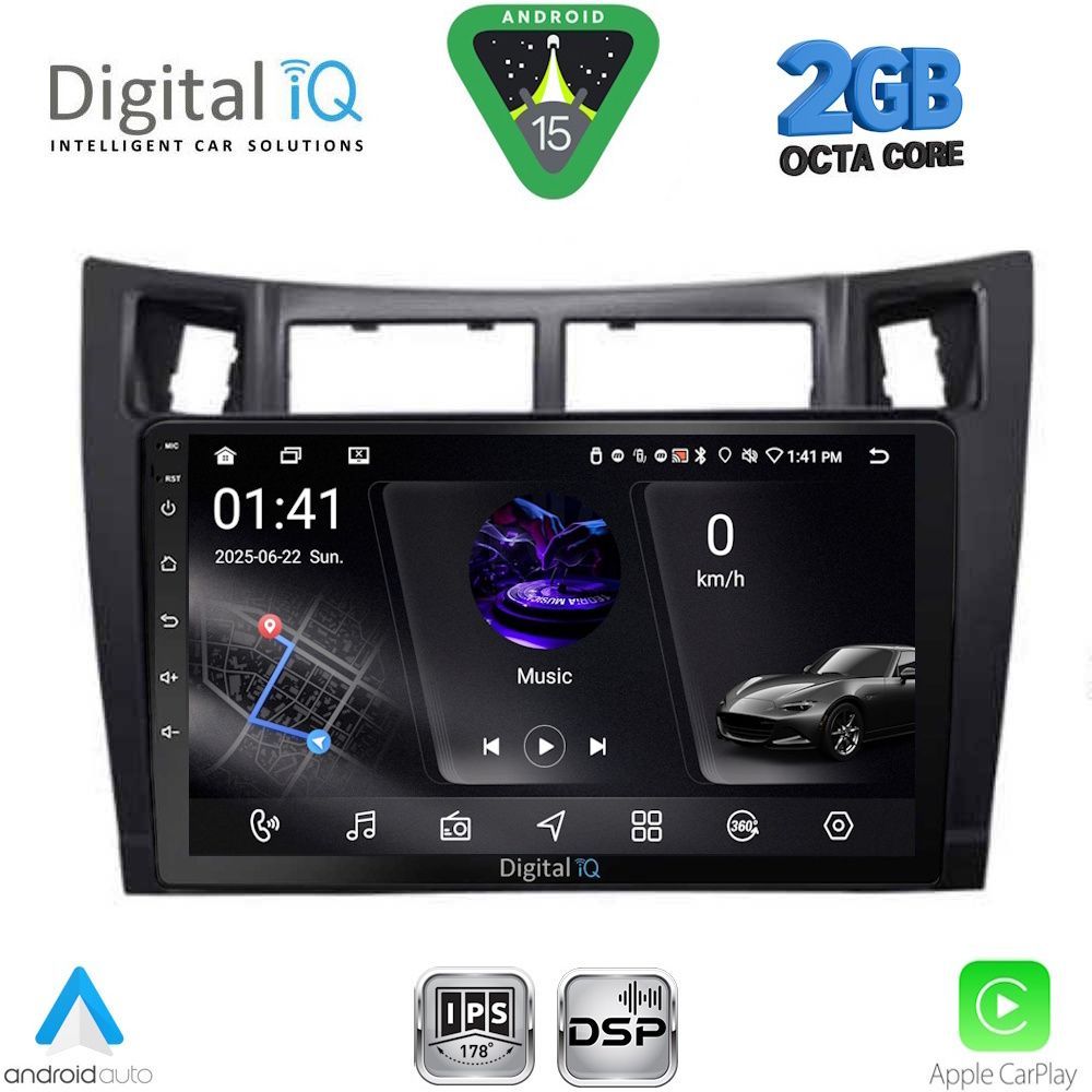 Βλησαρούλης Car Center - DIGITAL IQ RSF 4736BL_CPA (9inc) MULTIMEDIA TABLET for TOYOTA YARIS mod. 2006-2011 (BLACK)