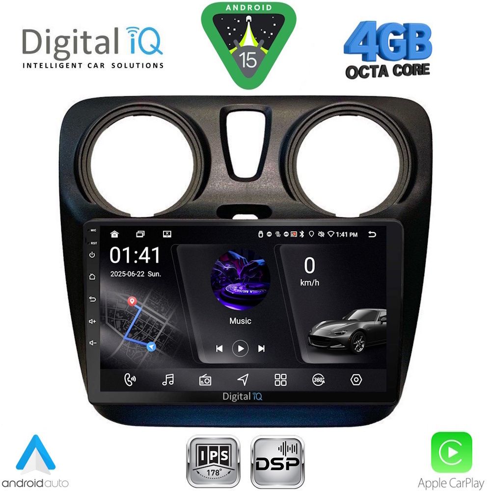 Βλησαρούλης Car Center - DIGITAL IQ RSG 6112_CPA (9inc) MULTIMEDIA TABLET for DACIA DOKKER mod. 2012-2022