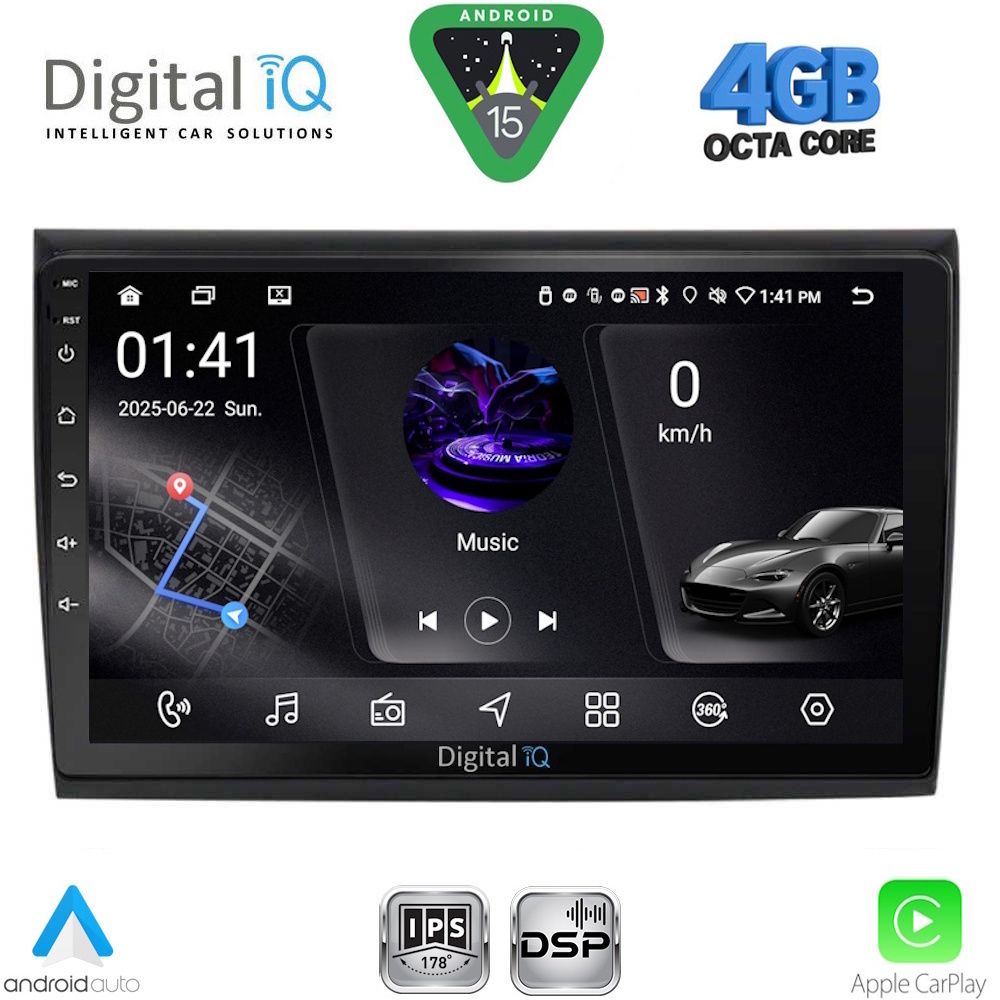 Βλησαρούλης Car Center - DIGITAL IQ RSG 6136_CPA (9inc) MULTIMEDIA TABLET for FIAT BRAVO mod. 2007-2019