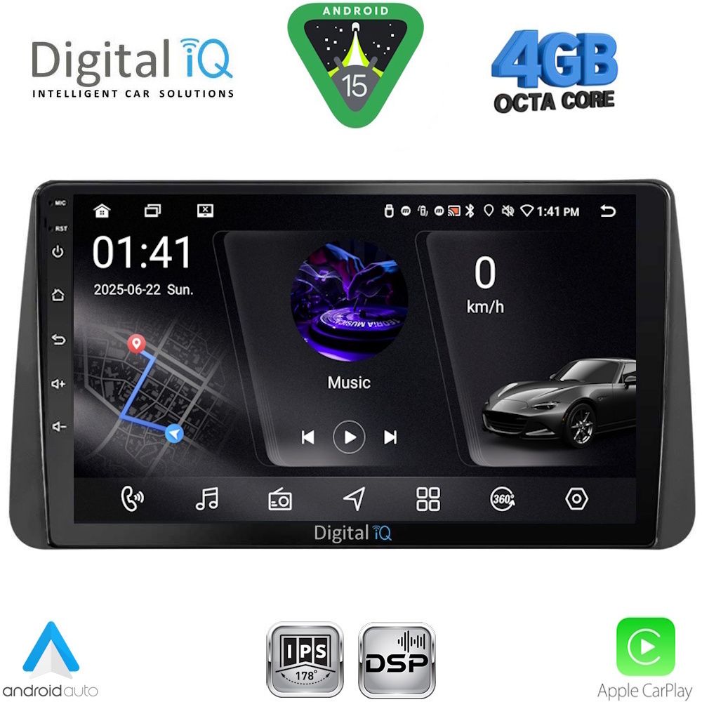 Βλησαρούλης Car Center - DIGITAL IQ RSG 6149_CPA DASH (9inc) MULTIMEDIA TABLET for FIAT TIPO mod. 2018-2023