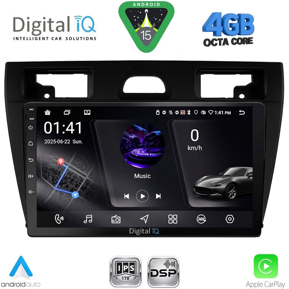 Βλησαρούλης Car Center - DIGITAL IQ RSG 6153BL_CPA (9inc) MULTIMEDIA TABLET for FORD FIESTA mod. 2005-2008 (BLACK)