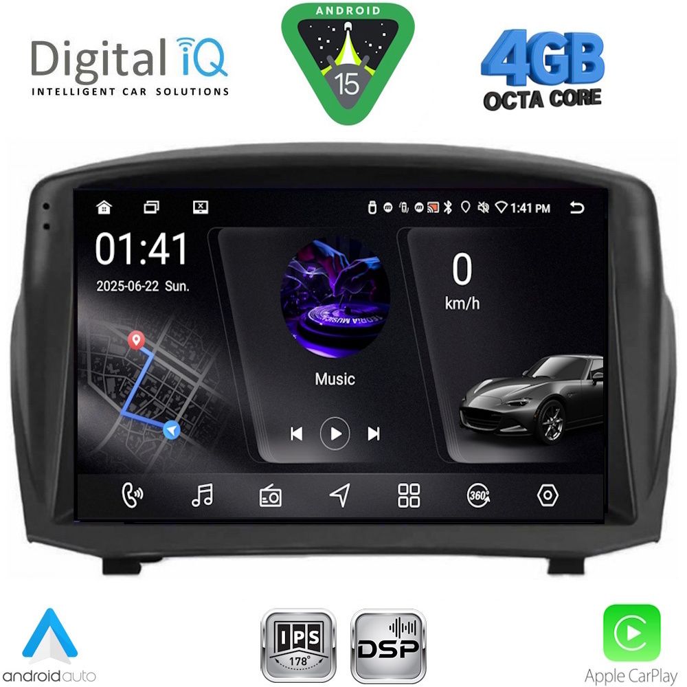 Βλησαρούλης Car Center - DIGITAL IQ RSG 6154B_CPA (9inc) MULTIMEDIA TABLET for FORD FIESTA mod. 2008-2017