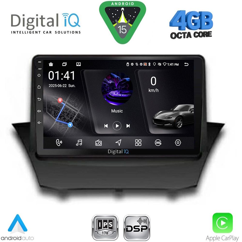 Βλησαρούλης Car Center - DIGITAL IQ RSG 6154A_CPA (9inc) MULTIMEDIA TABLET for FORD FIESTA mod. 2008-2017