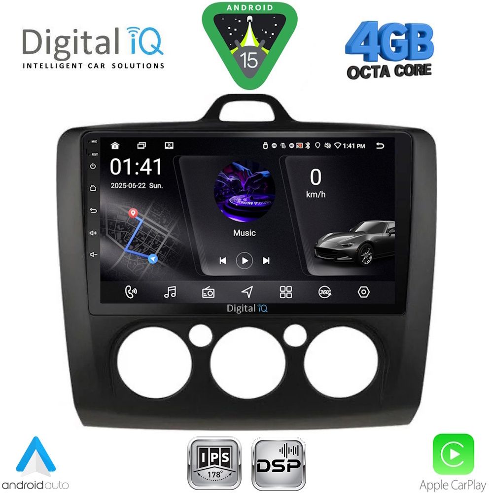 Βλησαρούλης Car Center - DIGITAL IQ RSG 6156BL_CPA A/C (9inc) MULTIMEDIA TABLET for FORD FOCUS mod. 2005-2012 (BLACK)