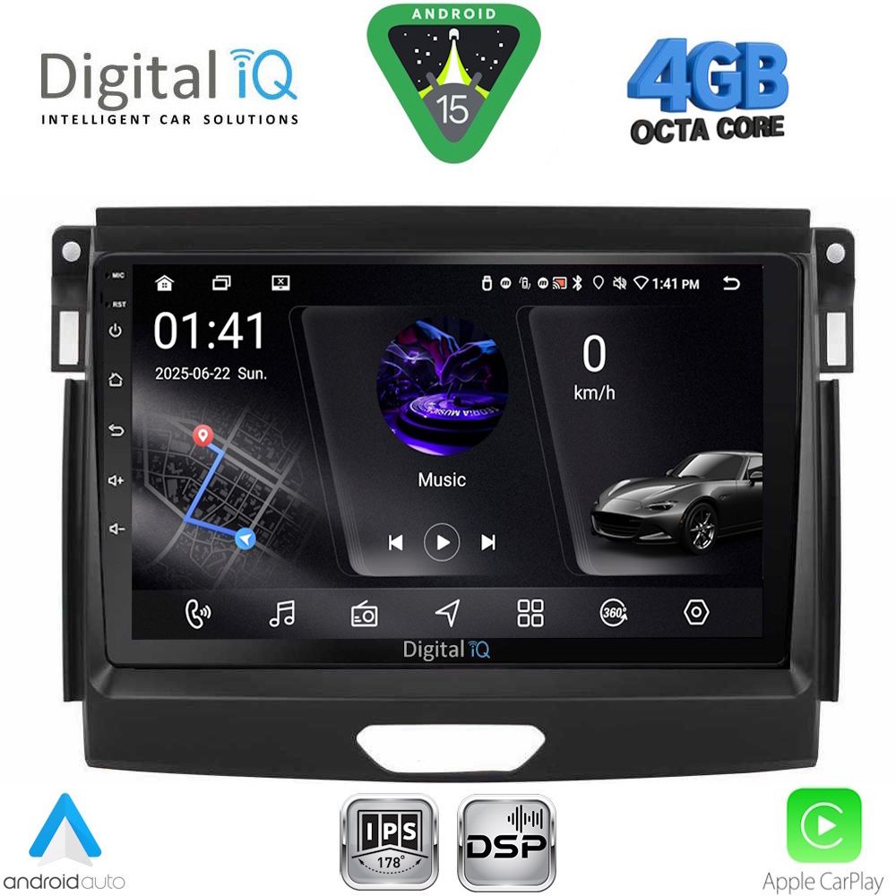 Βλησαρούλης Car Center - DIGITAL IQ RSG 6172A_CPA (9inc) MULTIMEDIA TABLET for FORD RANGER mod. 2015-2018
