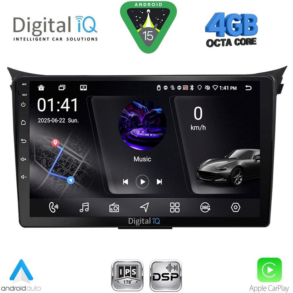 Βλησαρούλης Car Center - DIGITAL IQ RSG 6232_CPA (9inc) MULTIMEDIA TABLET for HYUNDAI i30 mod. 2012-2017