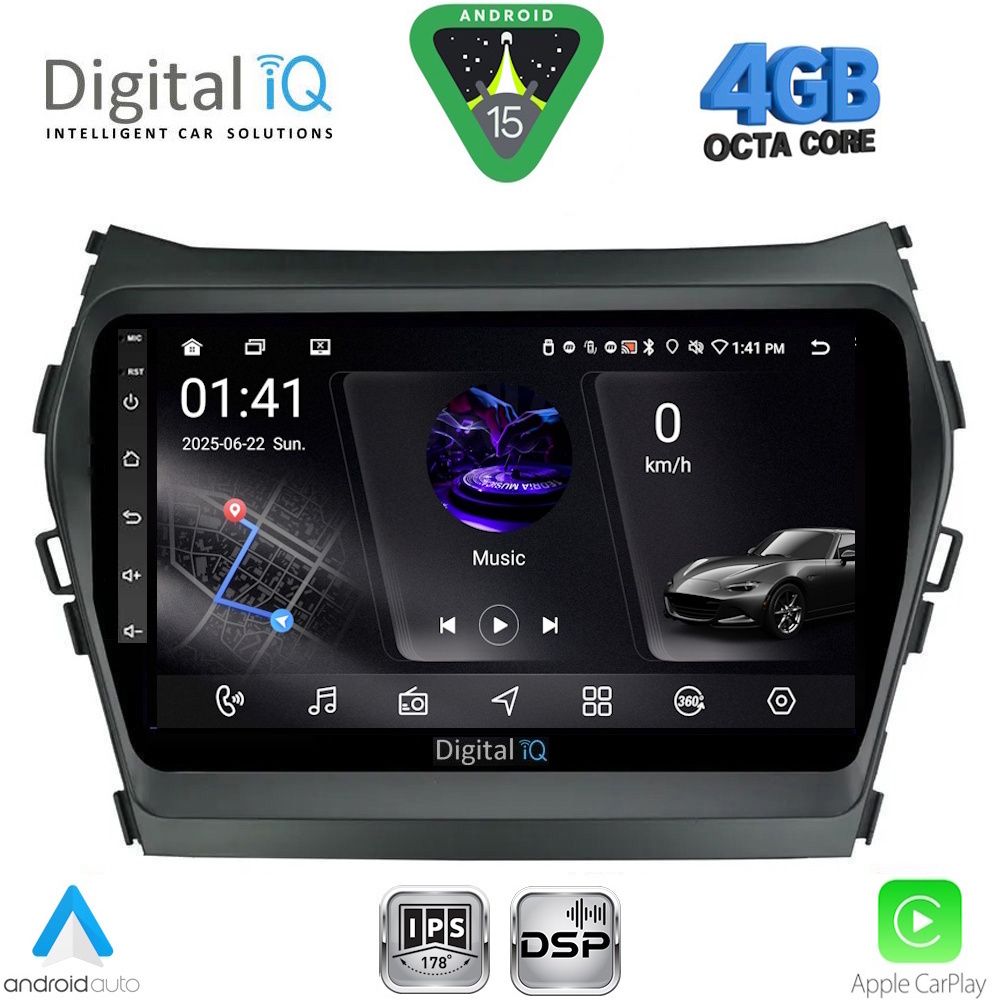 Βλησαρούλης Car Center - DIGITAL IQ RSG 6238_CPA (9inc) MULTIMEDIA TABLET for HYUNDAI IX45 - SANTA FE mod. 2013-2017