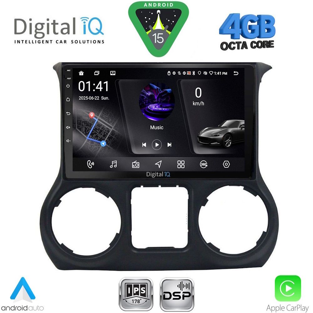 Βλησαρούλης Car Center - DIGITAL IQ RSG 6295_CPA (10inc) MULTIMEDIA TABLET for JEEP WRANGLER  mod. 2011-2014