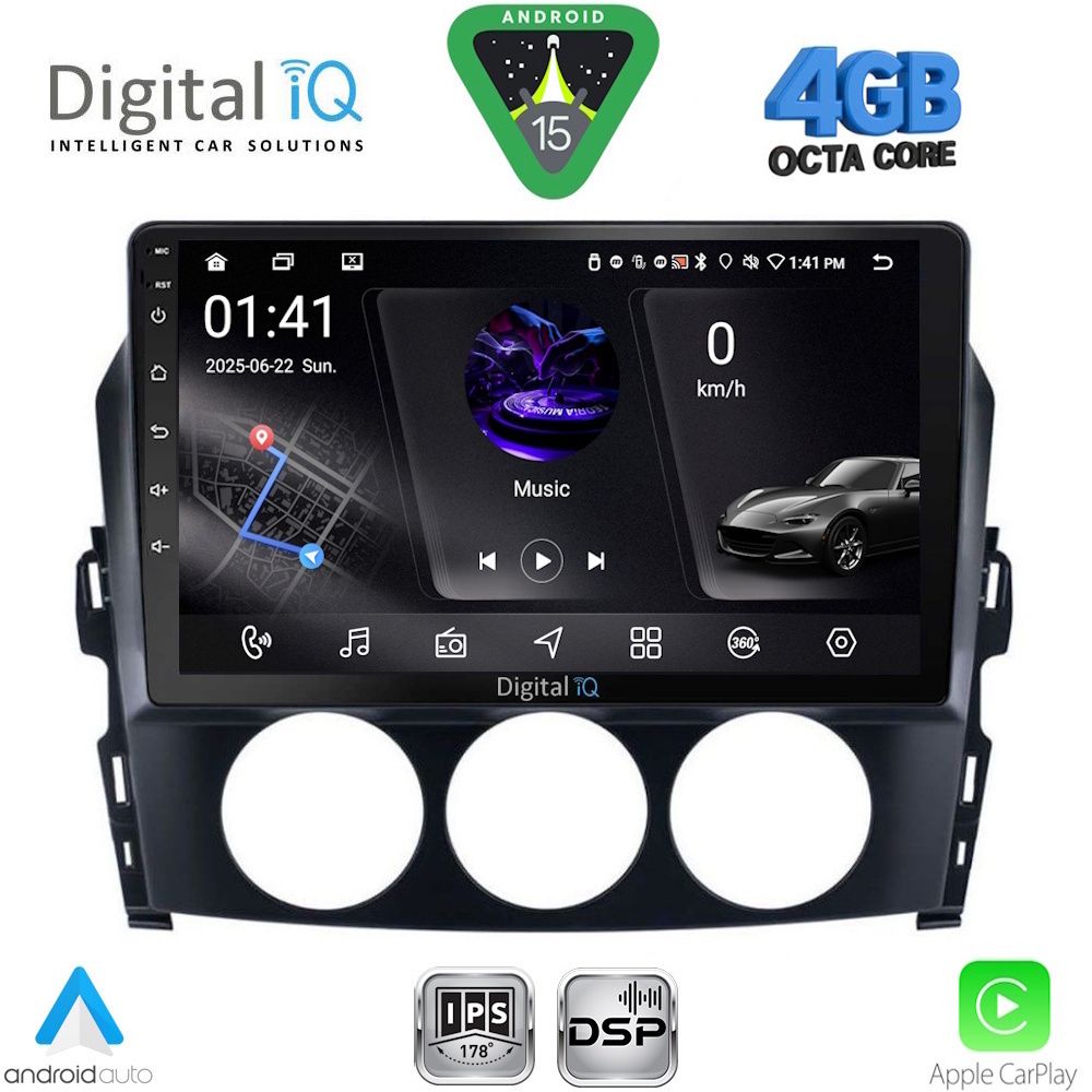 Βλησαρούλης Car Center - DIGITAL IQ RSG 6392_CPA (9inc) MULTIMEDIA TABLET for MAZDA MX5 mod. 2005-2015