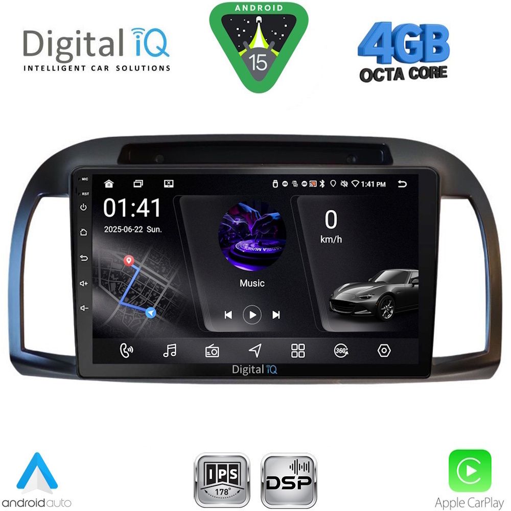 Βλησαρούλης Car Center - DIGITAL IQ RSG 6457BL_CPA (9inc) MULTIMEDIA TABLET for NISSAN MICRA K12 mod. 2002-2010 (BLACK)