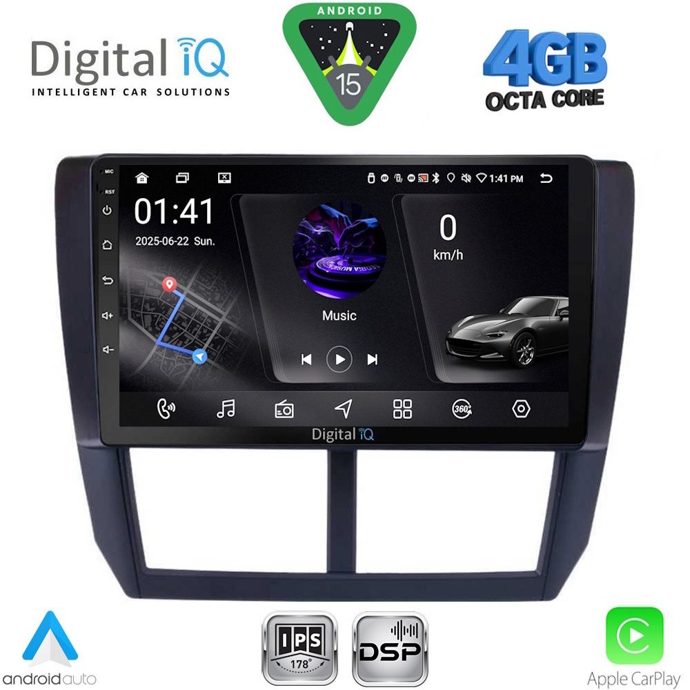 Βλησαρούλης Car Center - DIGITAL IQ RSG 6662_CPA (9inc) MULTIMEDIA TABLET for SUBARU FORESTER - IMPREZA - XV mod. 2008-2013