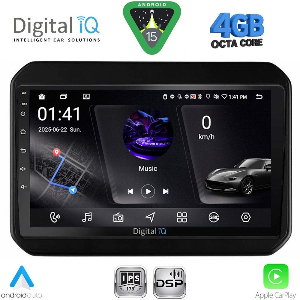 Βλησαρούλης Car Center - DIGITAL IQ RSG 6676_CPA (9inc) MULTIMEDIA TABLET for SUZUKI IGNIS mod. 2016-2026