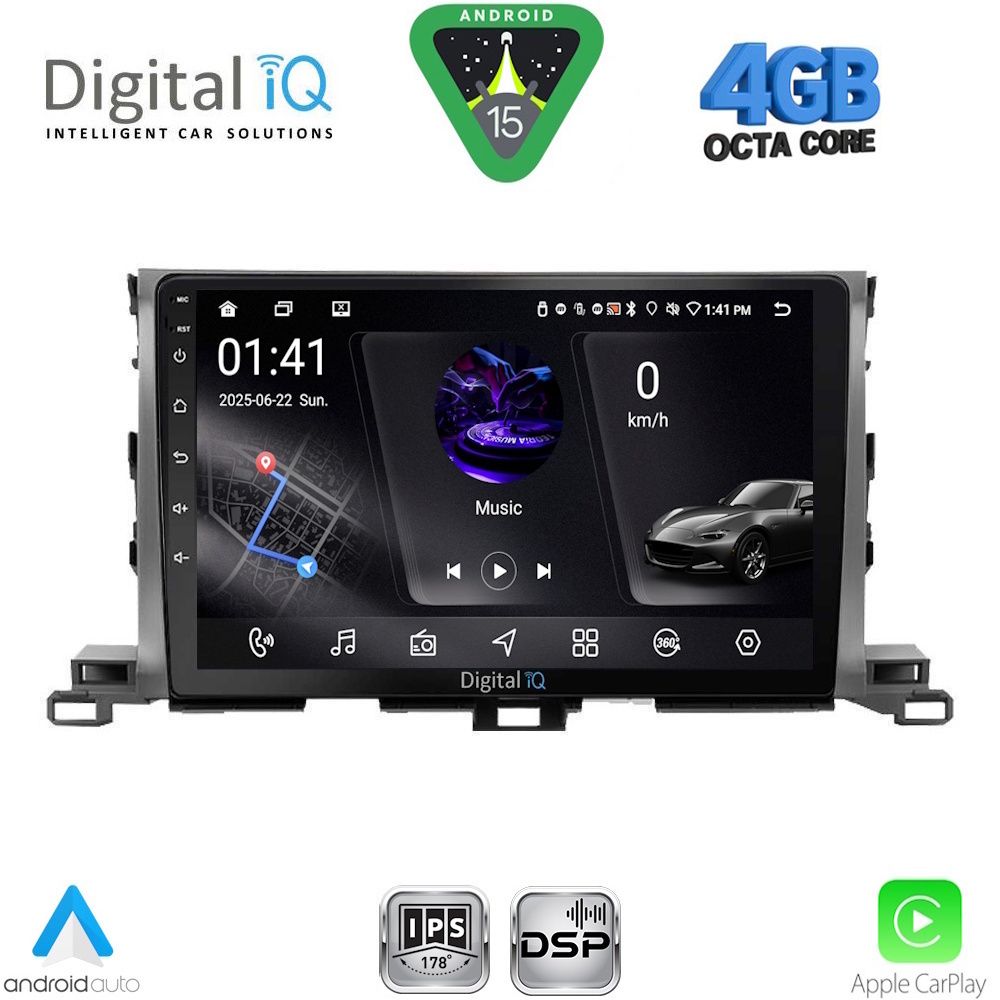 Βλησαρούλης Car Center - DIGITAL IQ RSG 6700_CPA (10inc) MULTIMEDIA TABLET for TOYOTA HIGHLANDER mod. 2014-2019