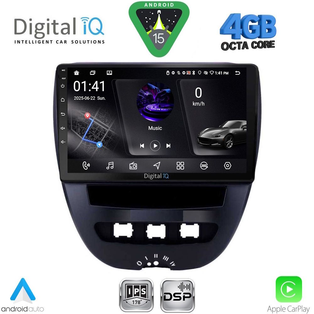 Βλησαρούλης Car Center - DIGITAL IQ RSG 6707_CPA (10inc) MULTIMEDIA TABLET for CITROEN C1-PEUGEOT 107-TOYOTA AYGO mod. 2005-2014