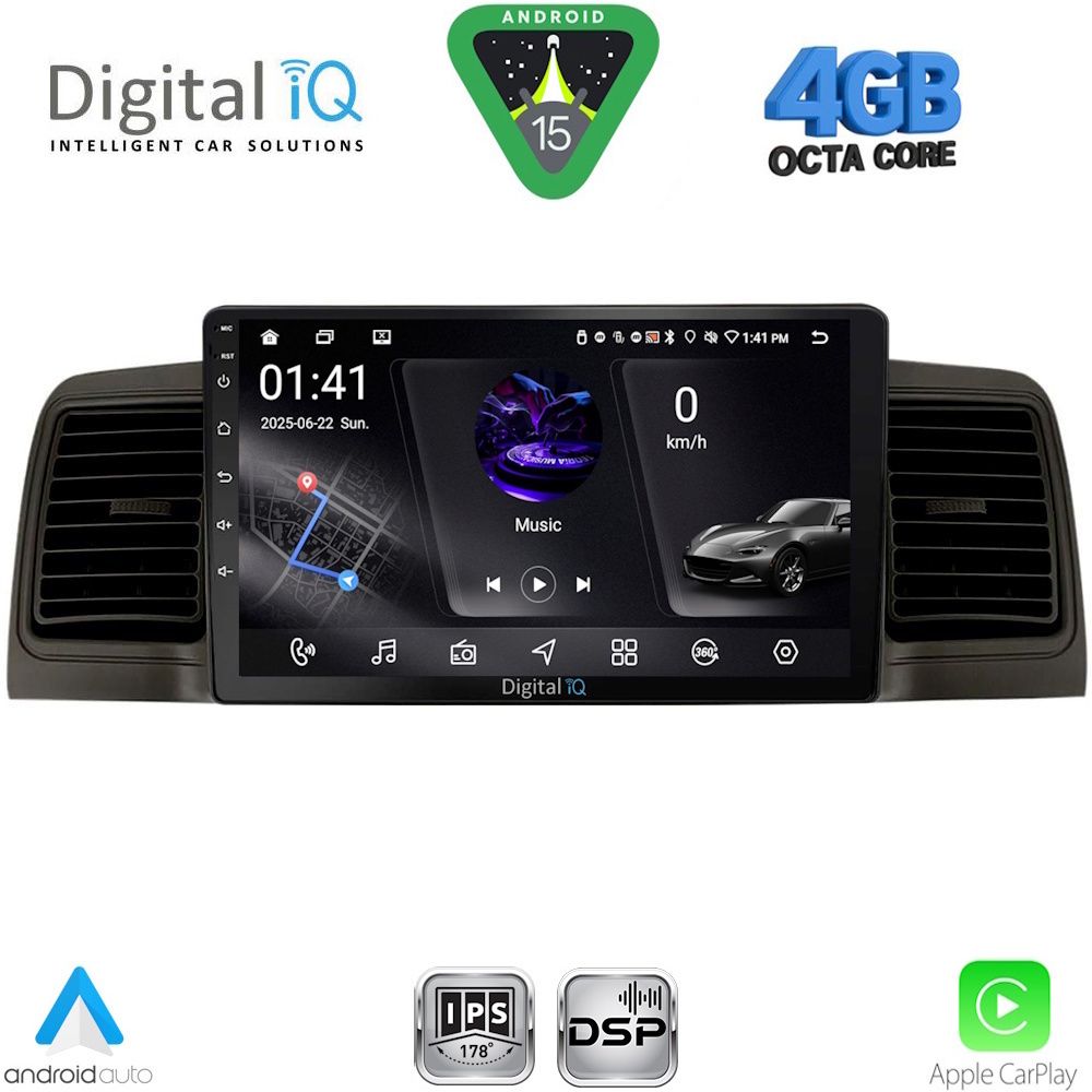 Βλησαρούλης Car Center - DIGITAL IQ RSG 6712BL_CPA (9inc) MULTIMEDIA TABLET for TOYOTA COROLLA mod. 2001-2006 (BLACK)