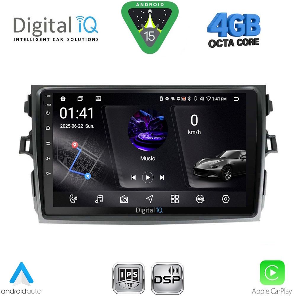 Βλησαρούλης Car Center - DIGITAL IQ RSG 6713_CPA (9inc) MULTIMEDIA TABLET for TOYOTA COROLLA 4D mod. 2006-2012