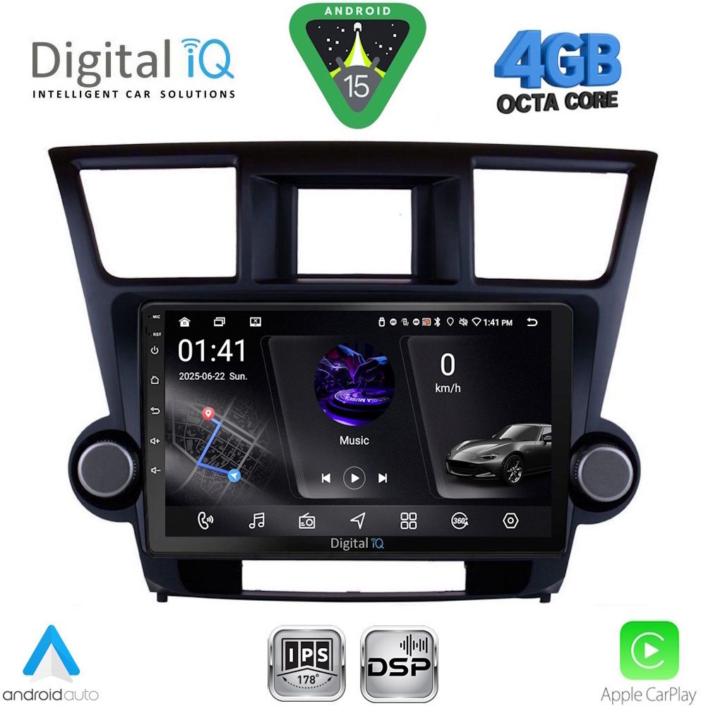 Βλησαρούλης Car Center - DIGITAL IQ RSG 6719_CPA (10inc) MULTIMEDIA TABLET for TOYOTA HIGHLANDER mod. 2008-2015