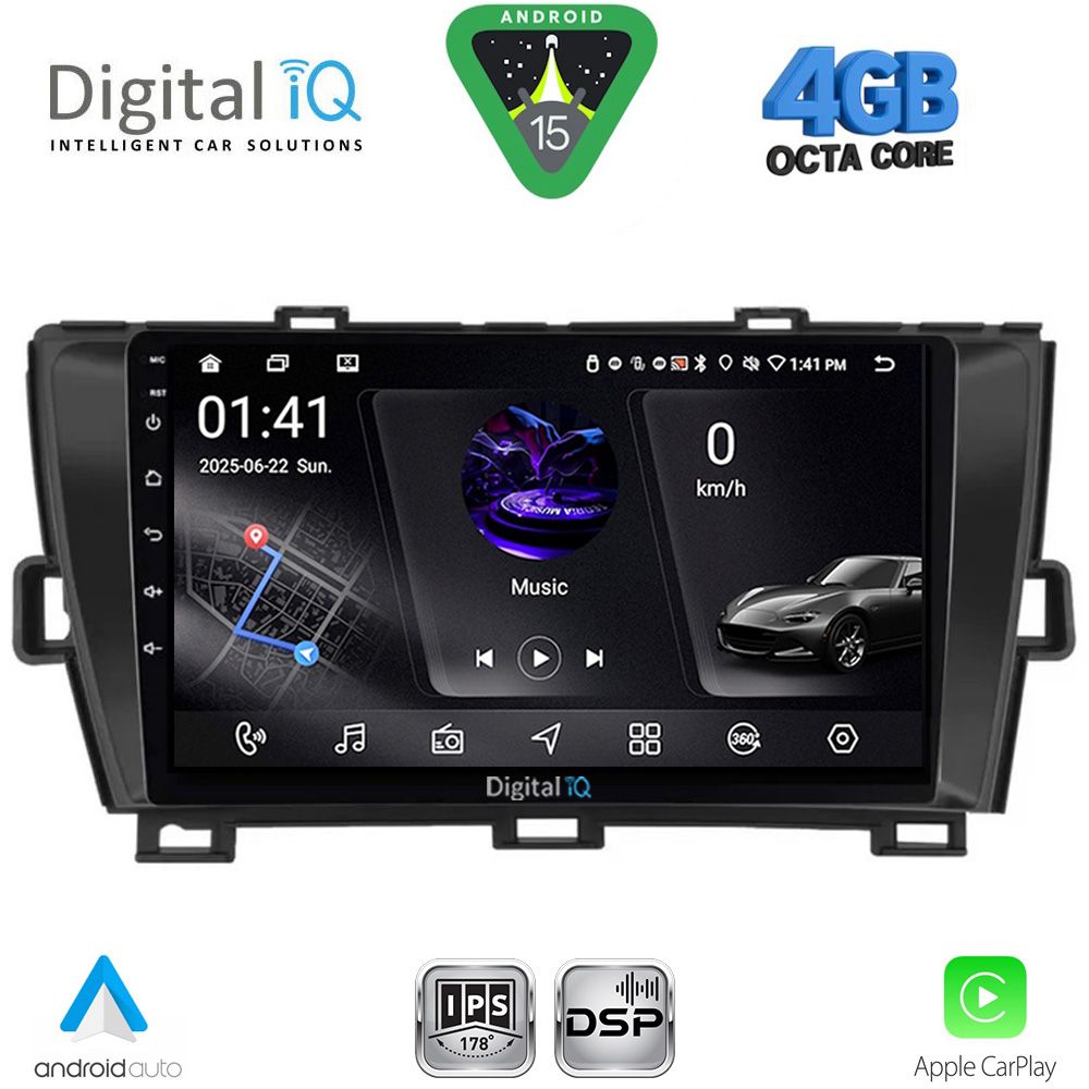Βλησαρούλης Car Center - DIGITAL IQ RSG 6726BL_CPA (9inc) MULTIMEDIA TABLET for TOYOTA PRIUS mod. 2009-2015 (BLACK)