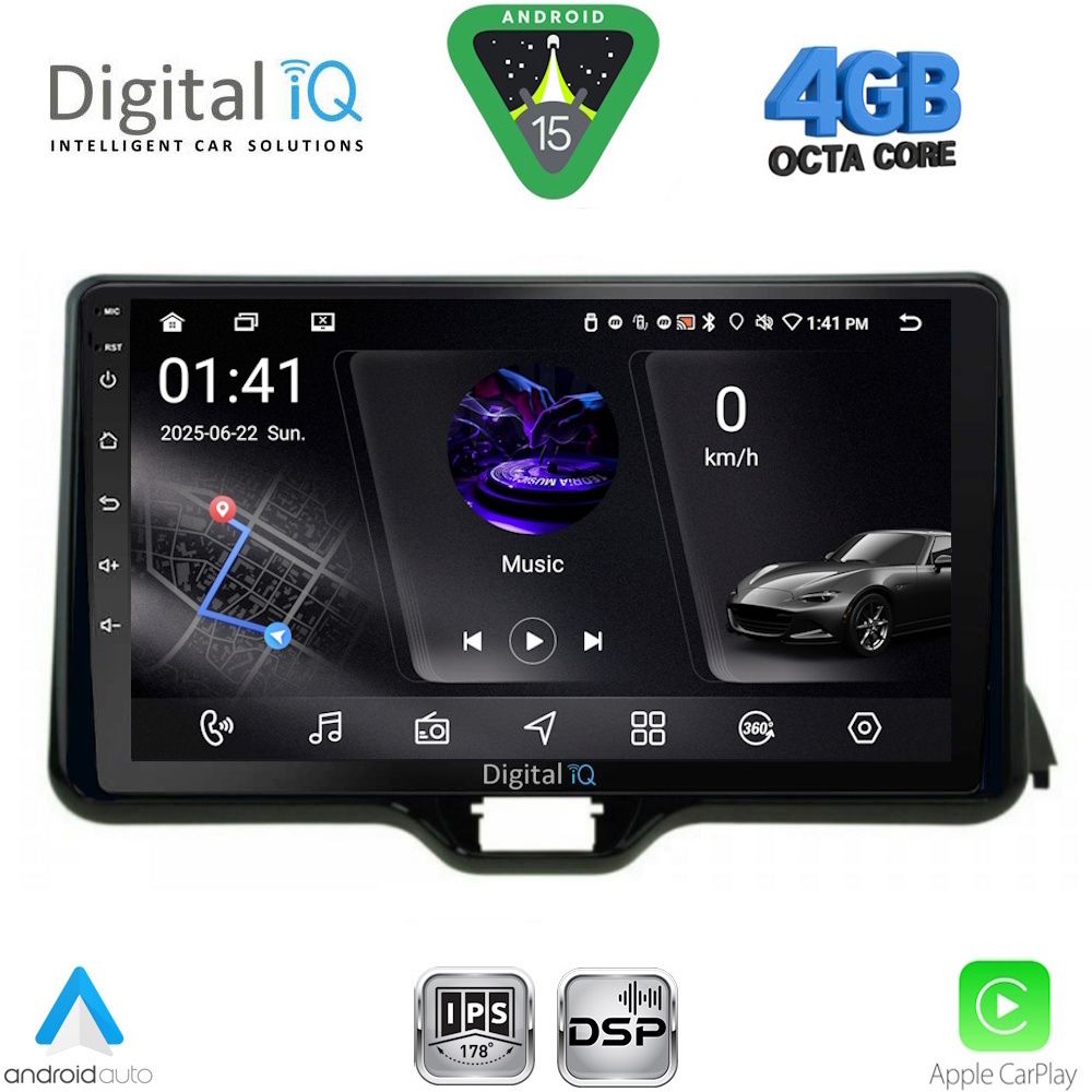 Βλησαρούλης Car Center - DIGITAL IQ RSG 6738_CPA (10inc) MULTIMEDIA TABLET for TOYOTA YARIS mod. 2020-2026 - MAZDA 2 mod. 2023-2026