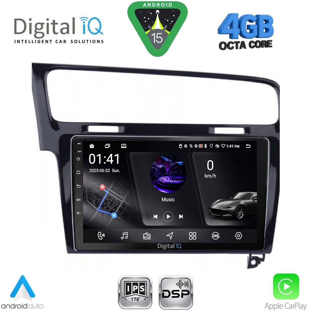 Βλησαρούλης Car Center - DIGITAL IQ RSG 6747BL_CPA (10inc) MULTIMEDIA TABLET for VW GOLF 7 mod. 2013-2020