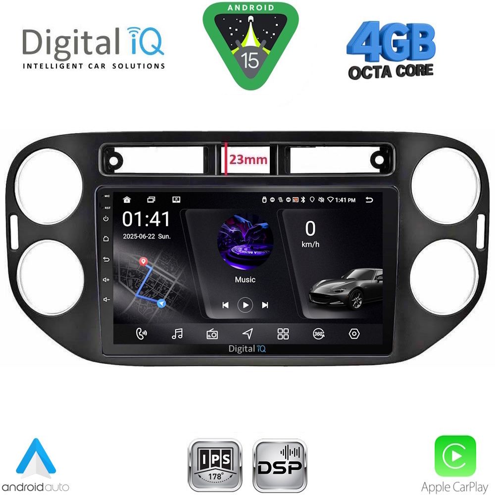 Βλησαρούλης Car Center - DIGITAL IQ RSG 6760BL_CPA (9inc) MULTIMEDIA TABLET for VW TIGUAN mod. 2011-2016 (BLACK)