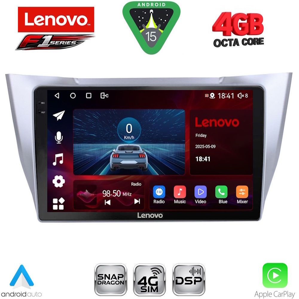 Βλησαρούλης Car Center - LENOVO SSQ 9345SL_CPA (10inc) MULTIMEDIA TABLET for LEXUS RX 300 – 400 mod. 2003-2008