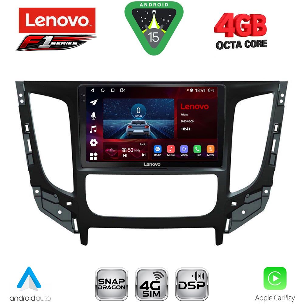 Βλησαρούλης Car Center - LENOVO SSQ 9437_CPA CLIMA (9inc) MULTIMEDIA TABLET for MITSUBISHI L200 mod. 2015-2019 with CLIMA
