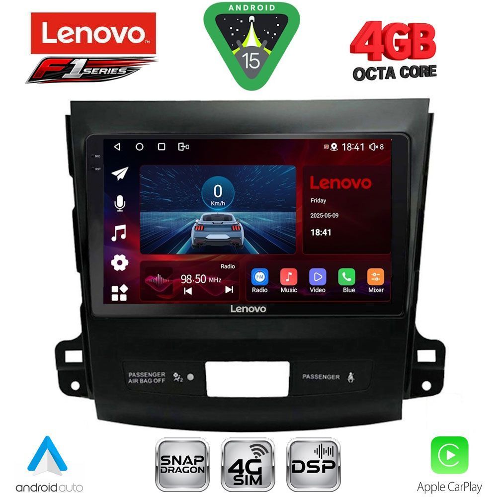 Βλησαρούλης Car Center - LENOVO SSQ 9442_CPA (9inc) MULTIMEDIA TABLET for CITROEN C-CROSSER | MITSUBISHI OUTLANDER | PEUGEOT 4007  mod. 2006-2012