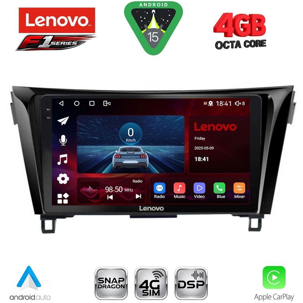 Βλησαρούλης Car Center - LENOVO SSQ 9468_CPA (10inc) MULTIMEDIA TABLET for NISSAN QASHQAI - XTRAIL mod. 2014-2021