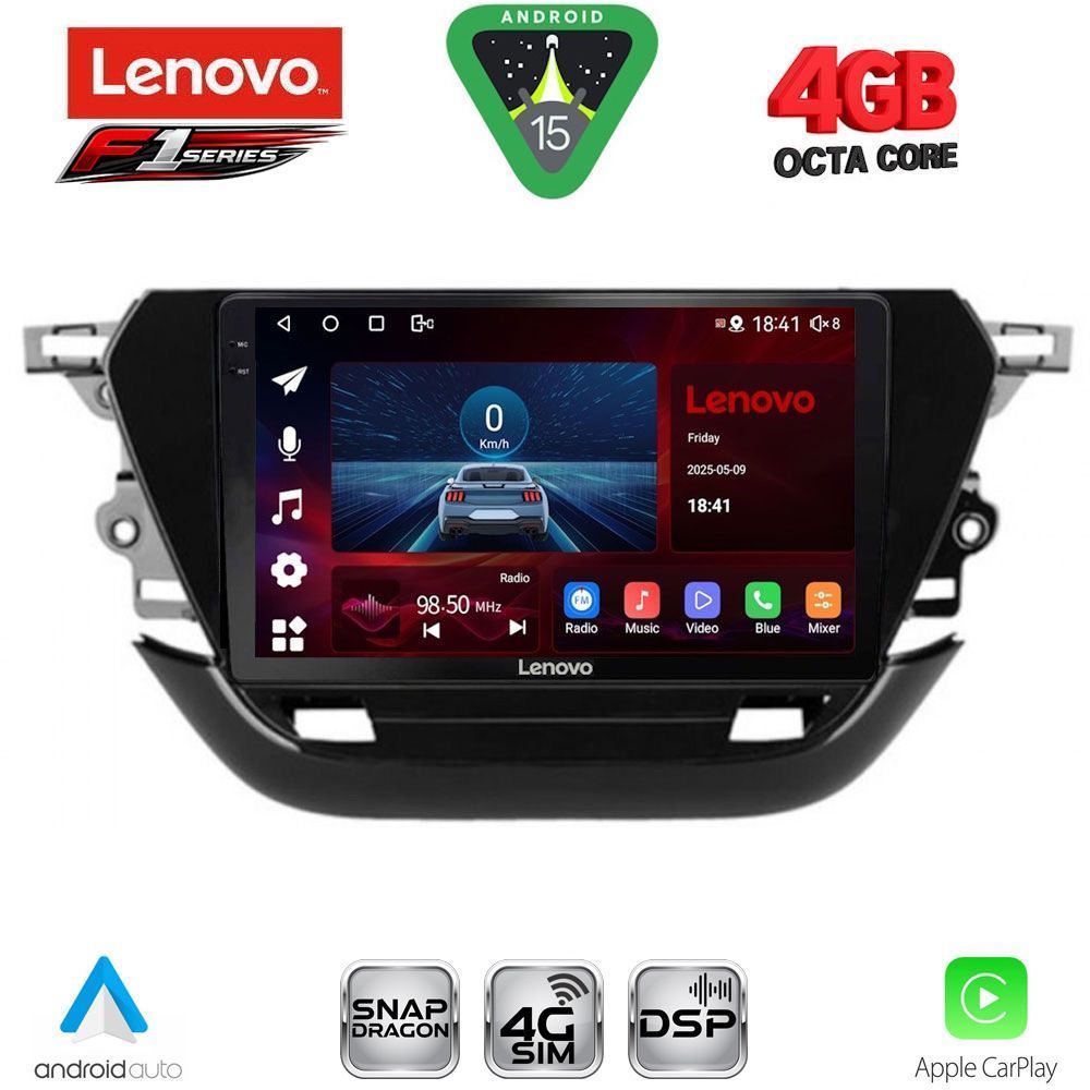 Βλησαρούλης Car Center - LENOVO SSQ 9487_CPA (9inc) MULTIMEDIA TABLET for OPEL CORSA F mod. 2019-2024
