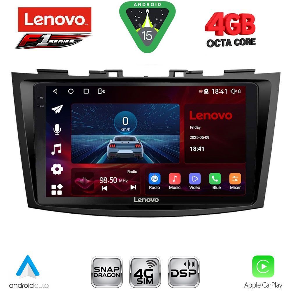 Βλησαρούλης Car Center - LENOVO SSQ 9685_CPA (9inc) MULTIMEDIA TABLET for SUZUKI SWIFT mod. 2011-2016