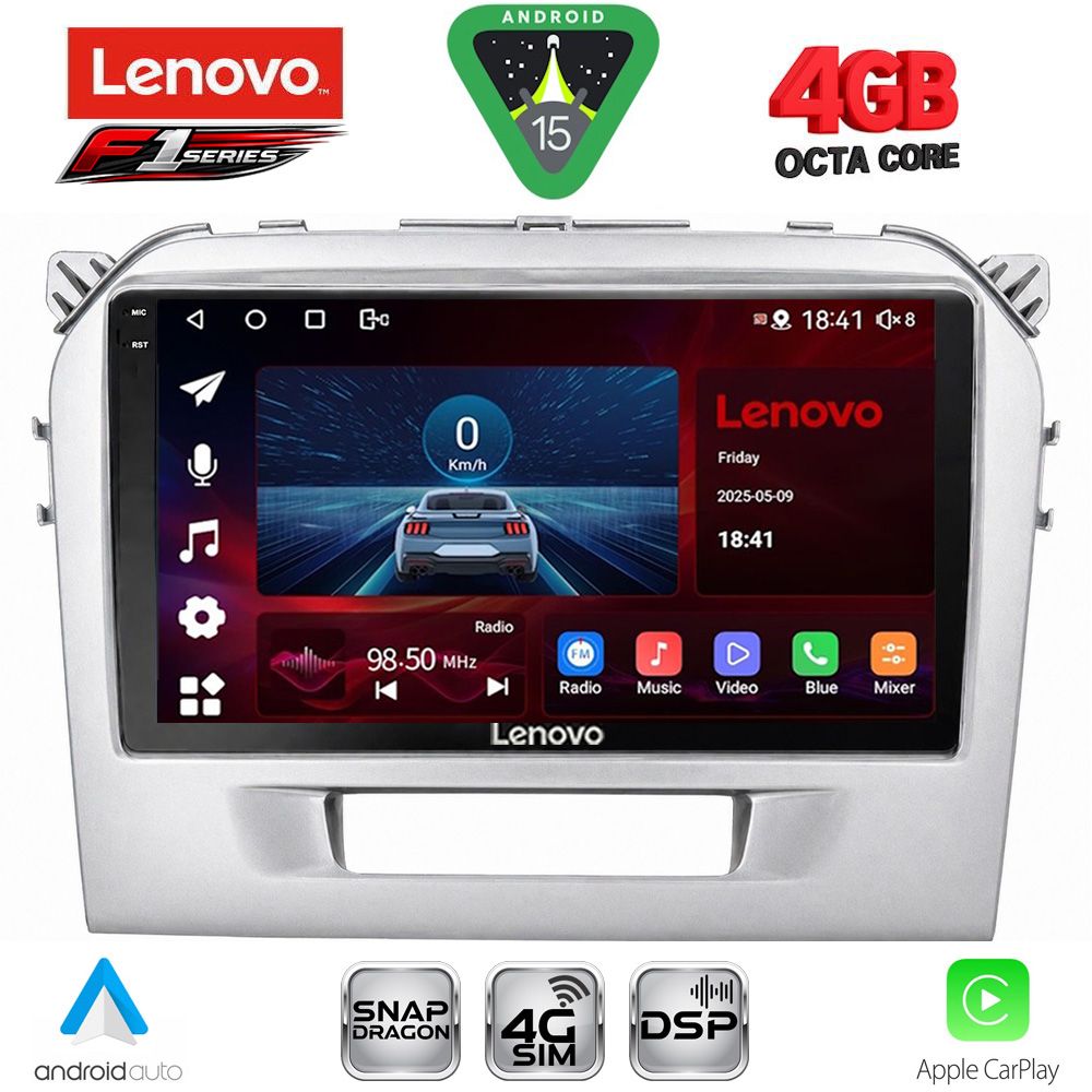Βλησαρούλης Car Center - LENOVO SSQ 9697SL_CPA (9inc) MULTIMEDIA TABLET for SUZUKI VITARA mod. 2016-2022 (SILVER)