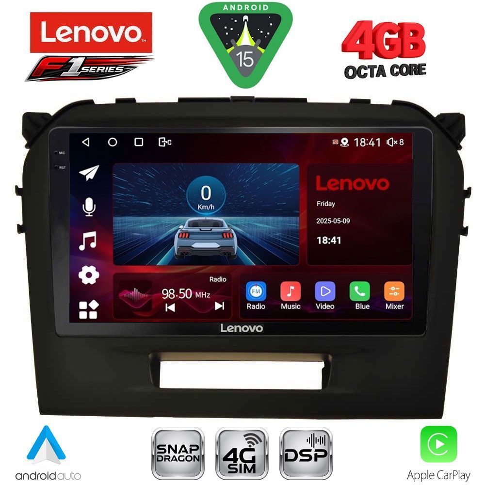 Βλησαρούλης Car Center - LENOVO SSQ 9697BL_CPA (9inc) MULTIMEDIA TABLET for SUZUKI VITARA mod. 2016-2022 (BLACK)