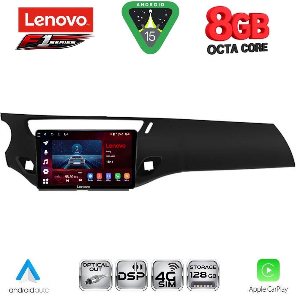 Βλησαρούλης Car Center - LENOVO SSR 10092BL_CPA (9inc) MULTIMEDIA TABLET for CITROEN C3 - DS3 mod. 2009-2016 (BLACK)