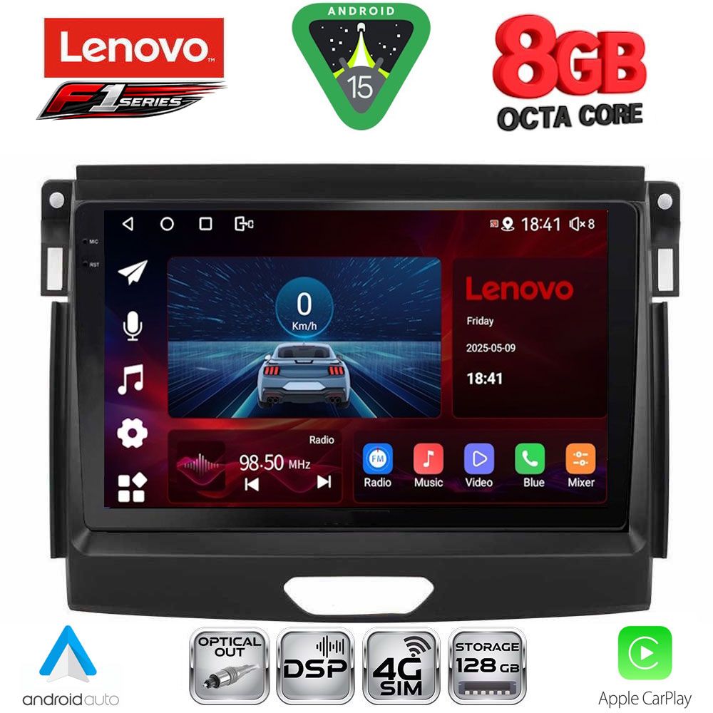 Βλησαρούλης Car Center - LENOVO SSR 10172A_CPA (9inc) MULTIMEDIA TABLET for FORD RANGER mod. 2015-2018