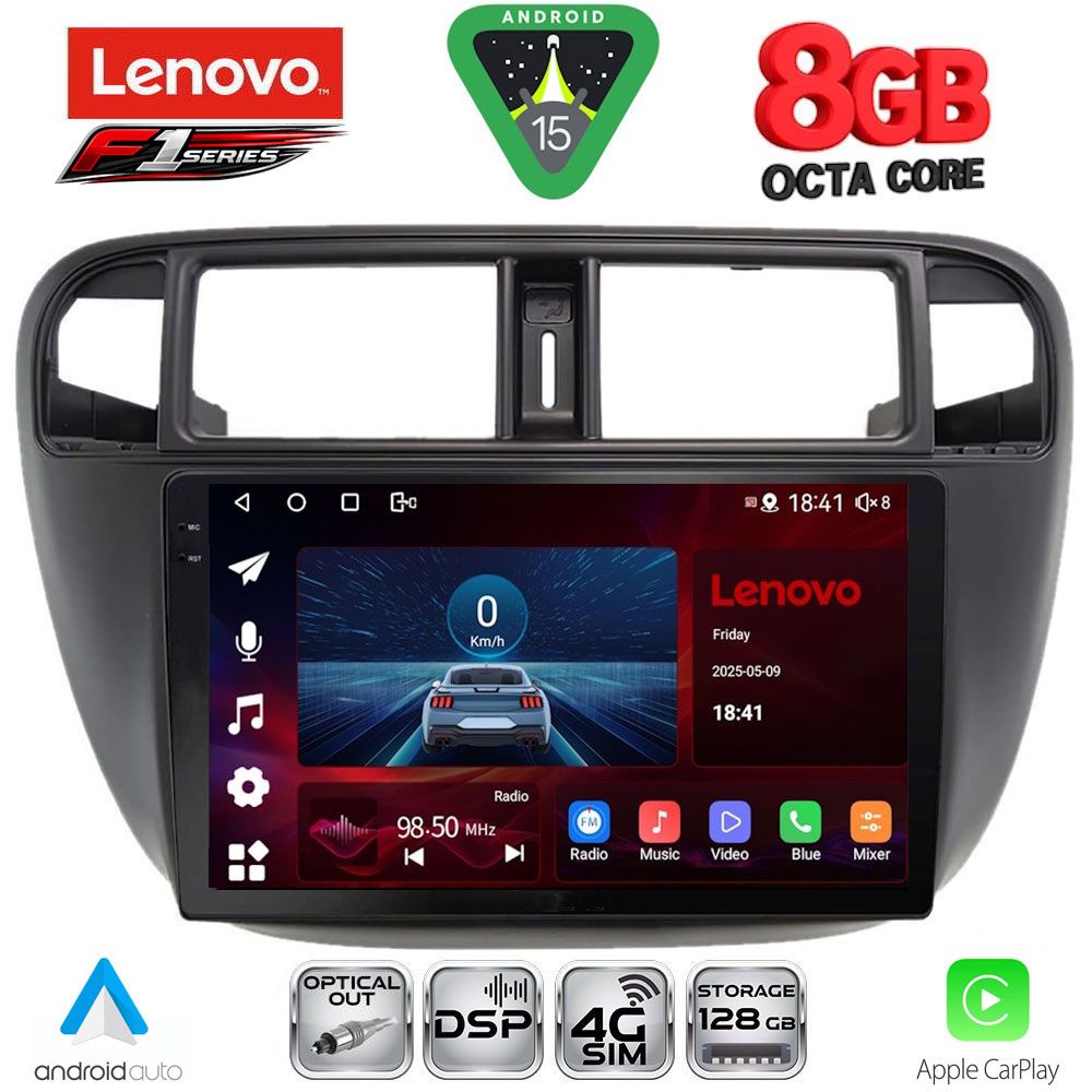 Βλησαρούλης Car Center - LENOVO SSR 10186_CPA A/C (9inc) MULTIMEDIA TABLET for HONDA CIVIC mod. 1995-2001