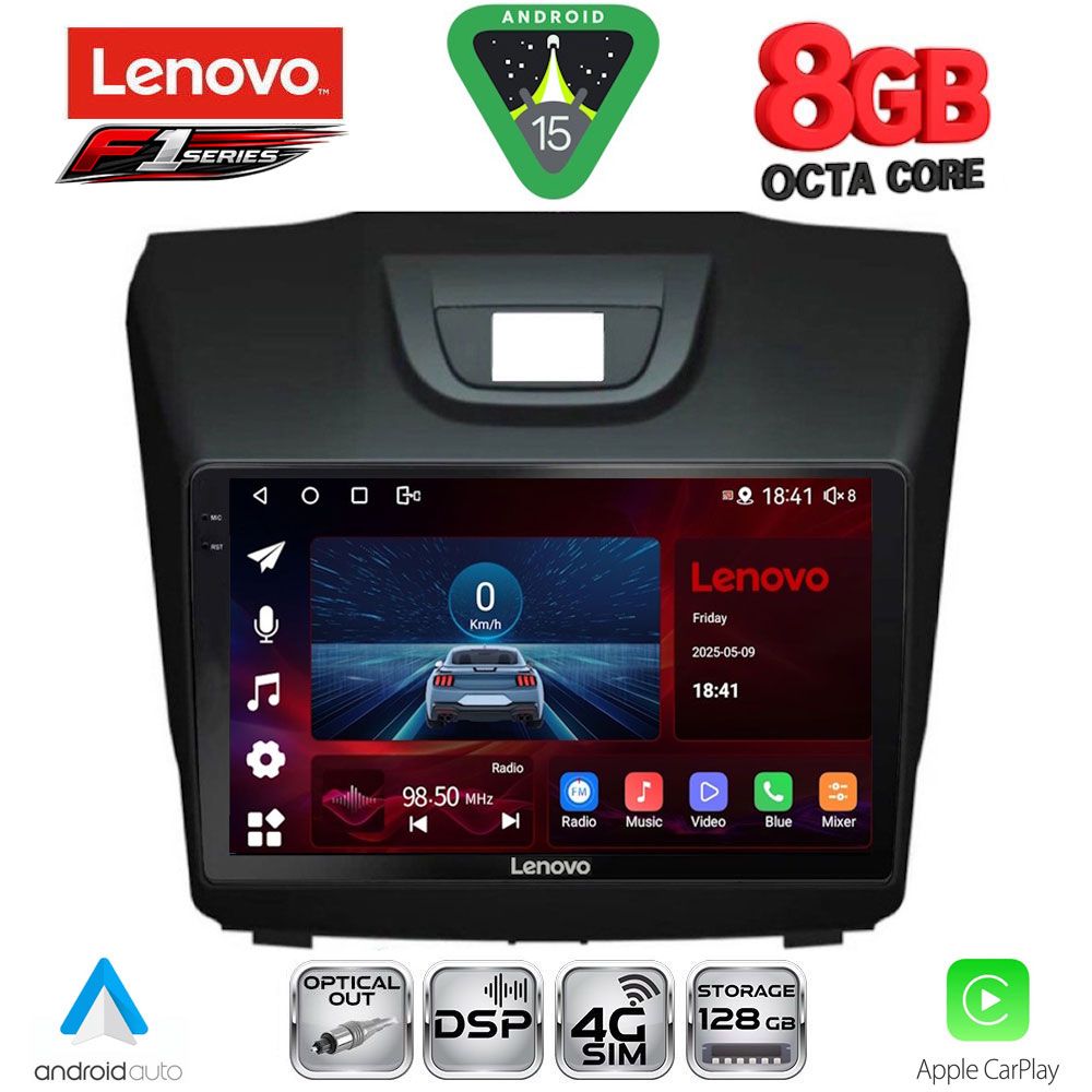 Βλησαρούλης Car Center - LENOVO SSR 10255_CPA (9inc) MULTIMEDIA TABLET for ISUZU DMAX mod. 2012-2020