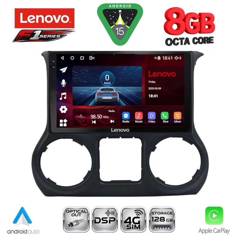 Βλησαρούλης Car Center - LENOVO SSR 10296_CPA (10inc) MULTIMEDIA TABLET for JEEP WRANGLER  mod. 2014-2017