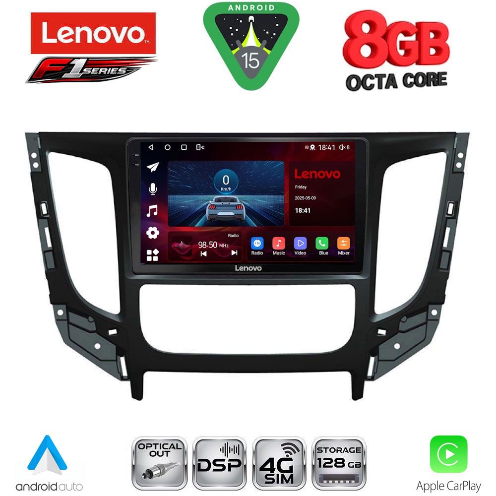 Βλησαρούλης Car Center - LENOVO SSR 10437_CPA CLIMA (9inc) MULTIMEDIA TABLET for MITSUBISHI L200 mod. 2015-2019 with CLIMA