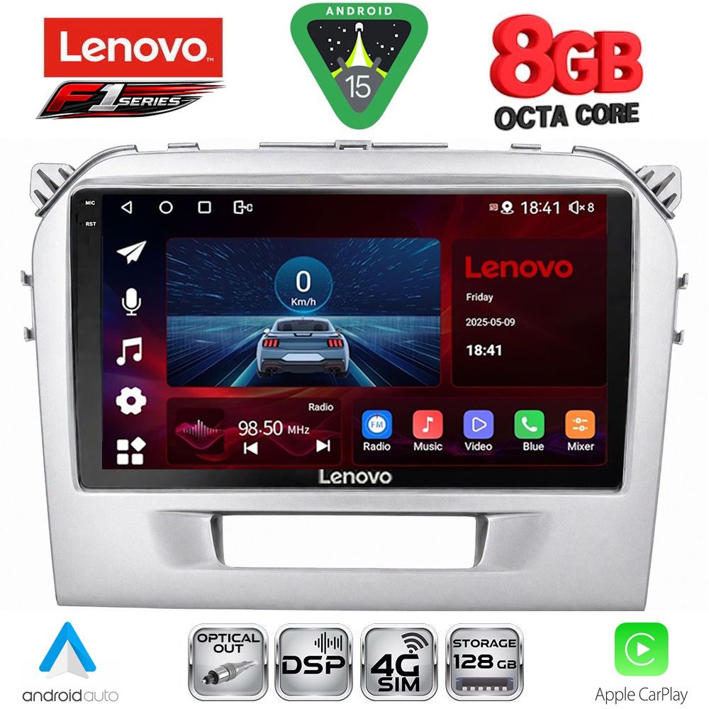 Βλησαρούλης Car Center - LENOVO SSR 10697SL_CPA (9inc) MULTIMEDIA TABLET for SUZUKI VITARA mod. 2016-2022 (SILVER)