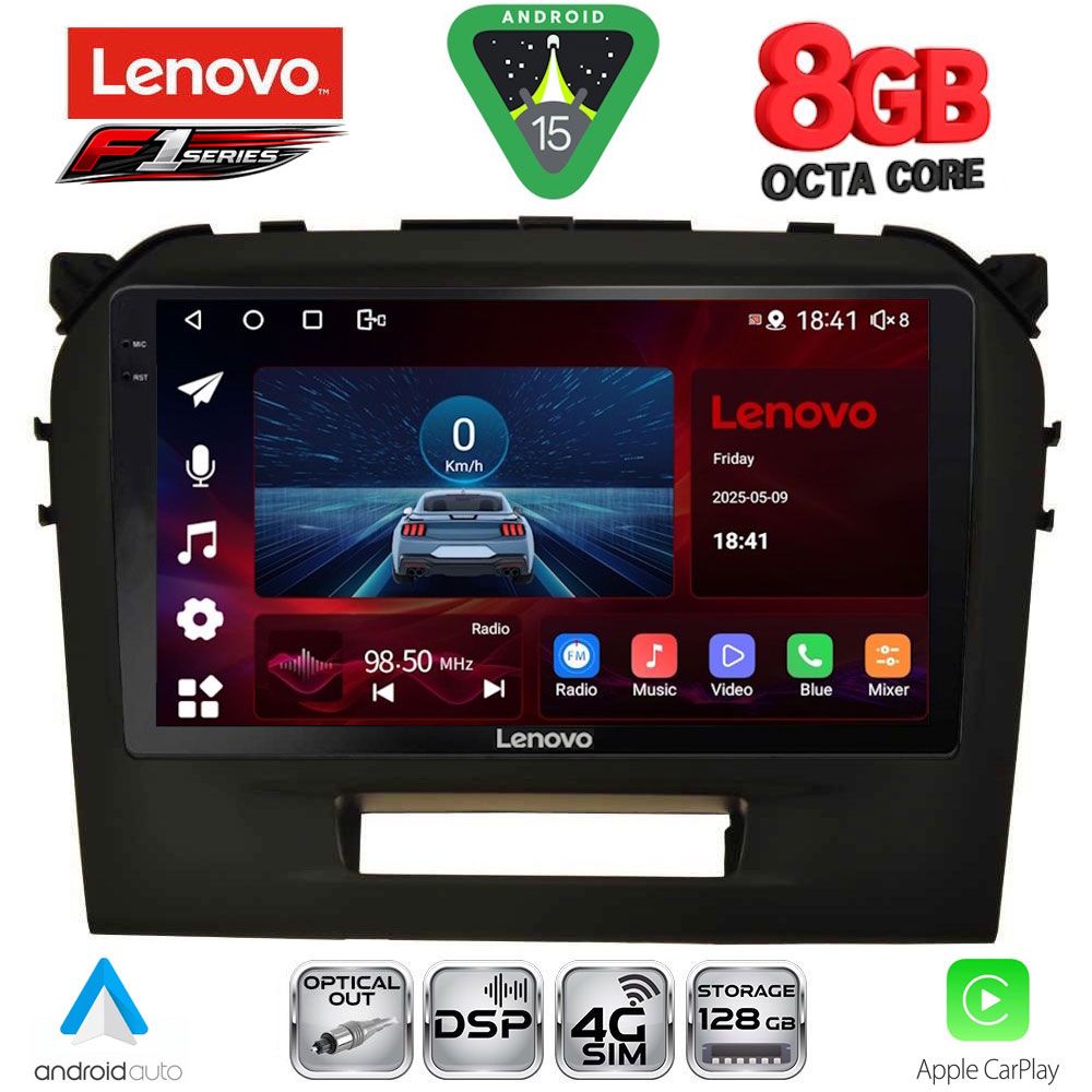 Βλησαρούλης Car Center - LENOVO SSR 10697BL_CPA (9inc) MULTIMEDIA TABLET for SUZUKI VITARA mod. 2016-2022 (BLACK)