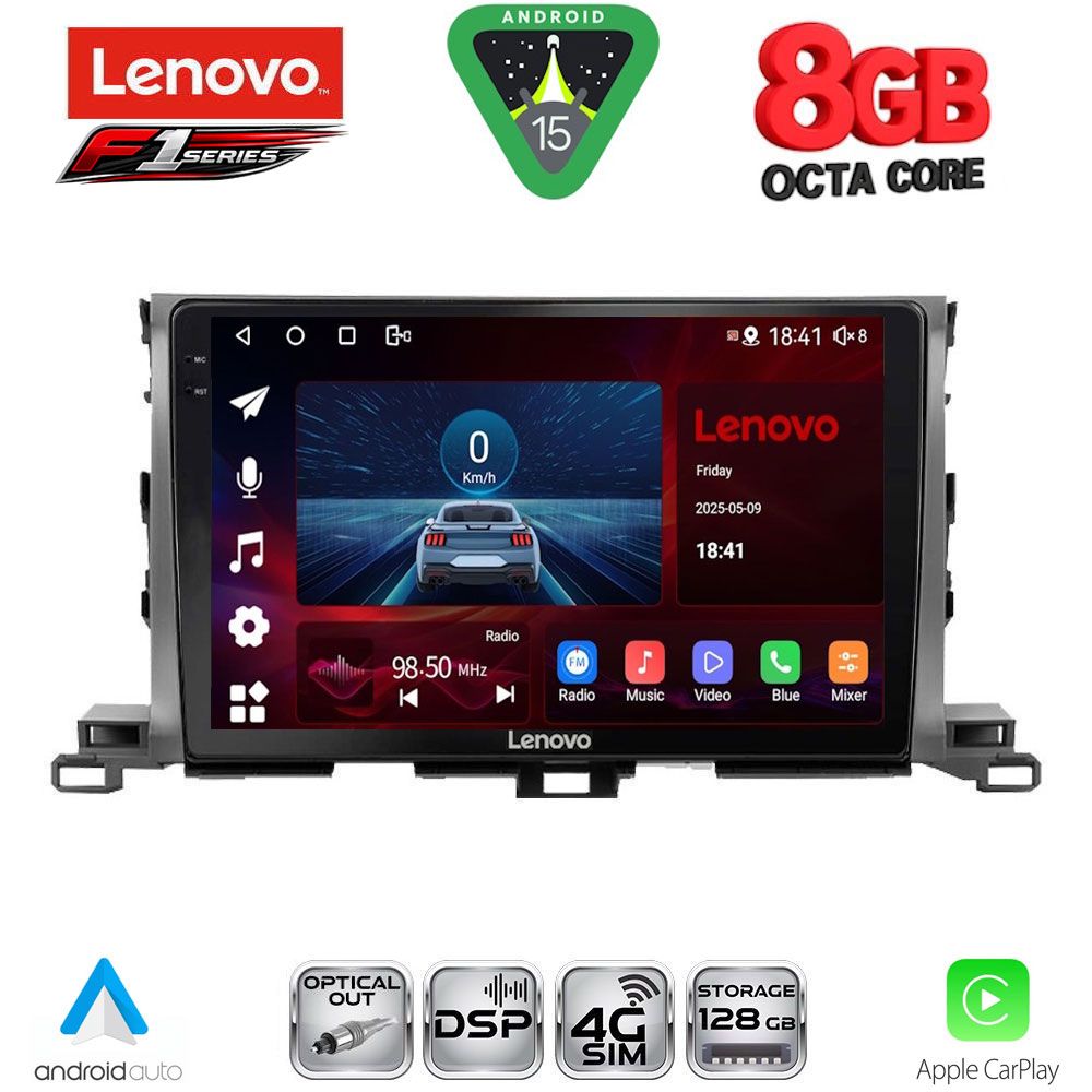 Βλησαρούλης Car Center - LENOVO SSR 10700_CPA (10inc) MULTIMEDIA TABLET for TOYOTA HIGHLANDER mod. 2014-2019