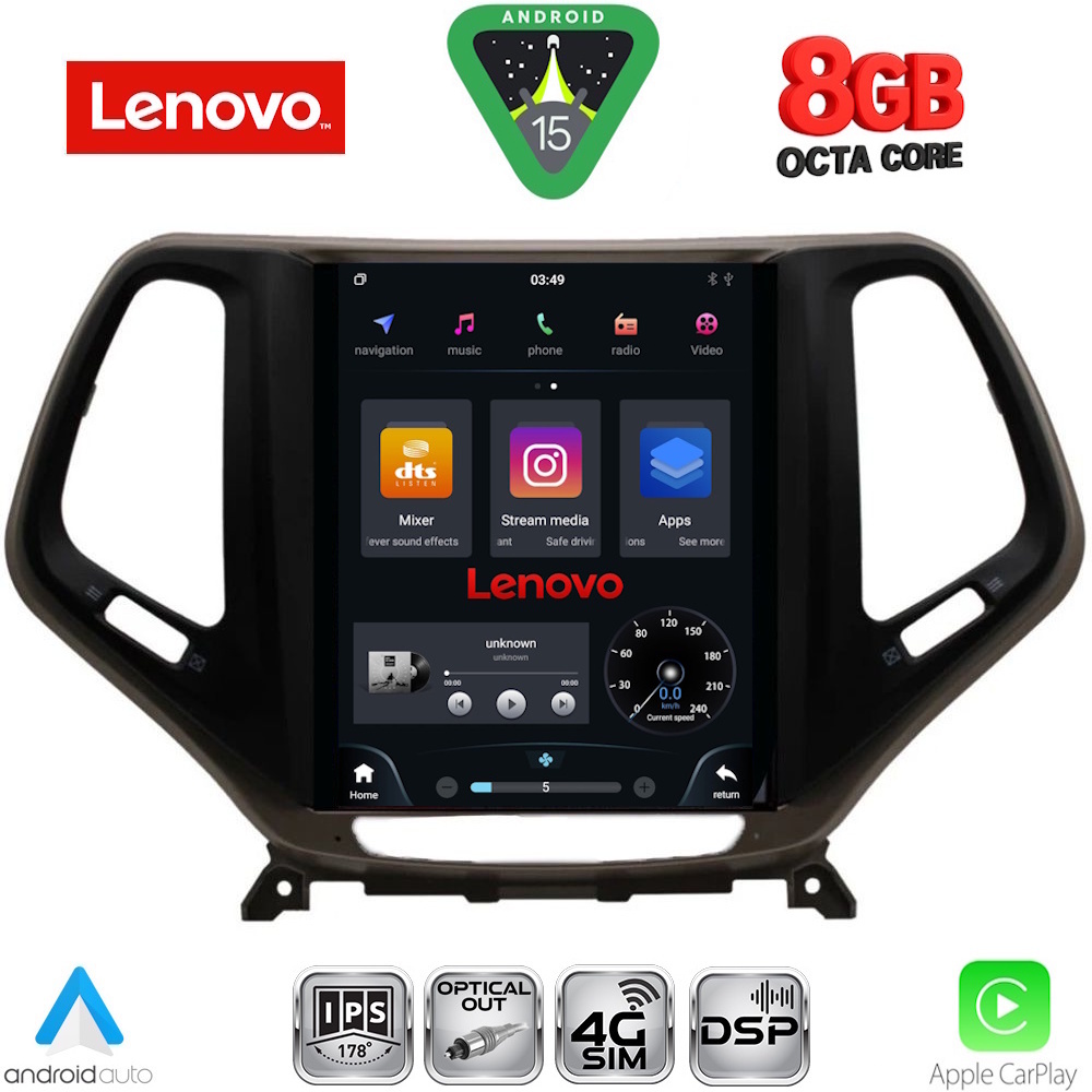 Βλησαρούλης Car Center - LENOVO SSW 10984_CPA TESLA STYLE for JEEP CHEROKEE mod. 2014-2024